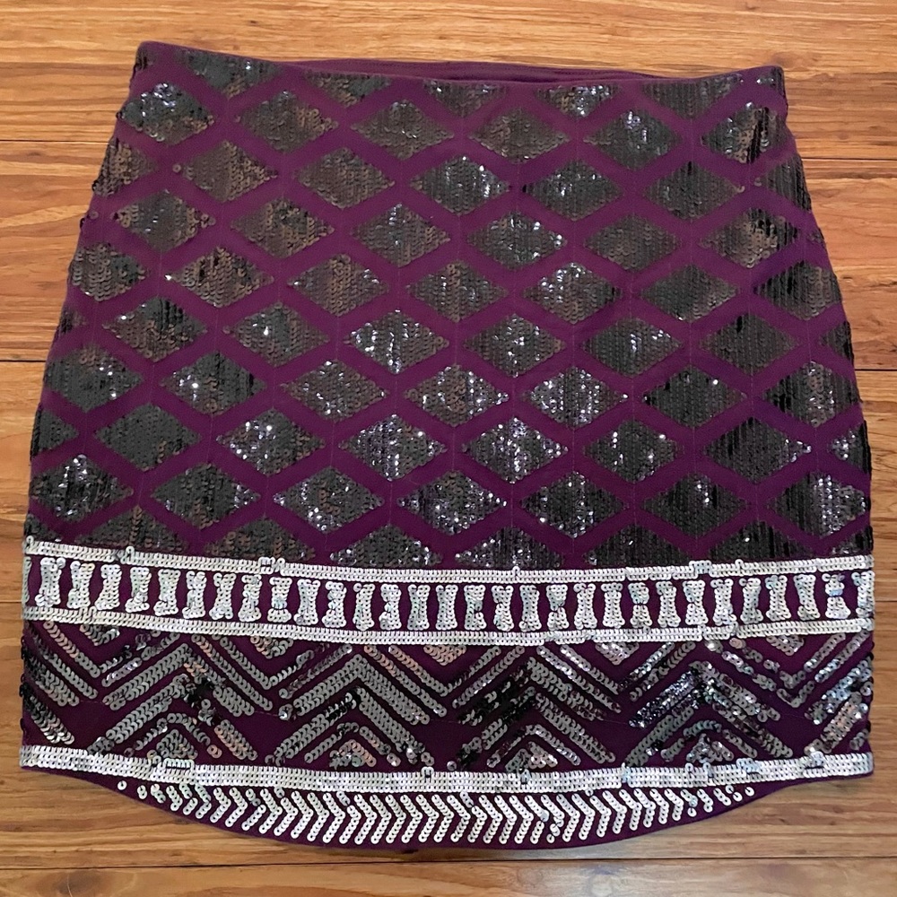 Express Sequined Gatsby Mini Skirt Size Small